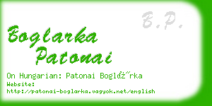 boglarka patonai business card